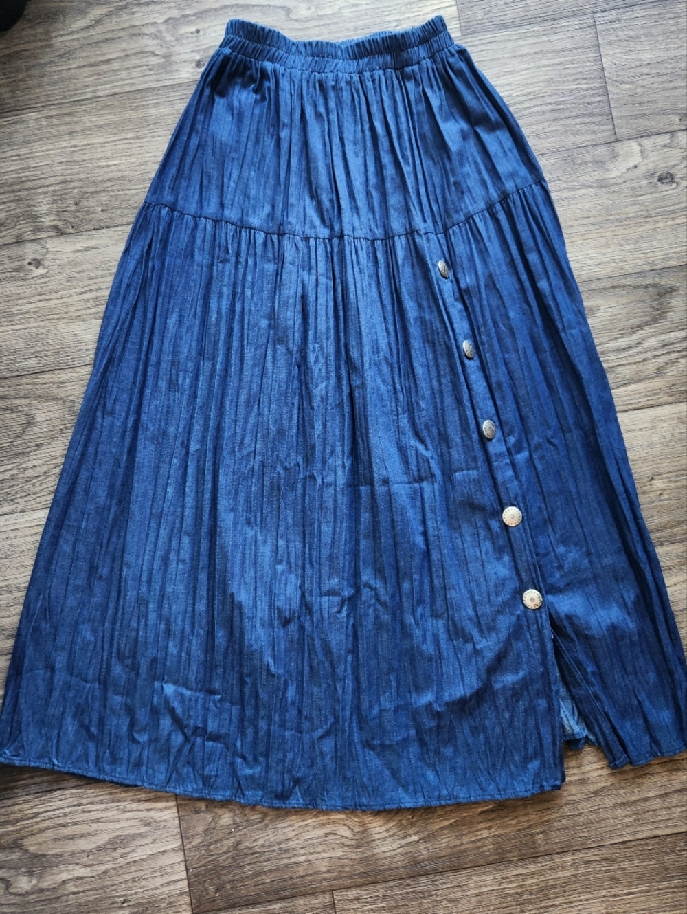 Vintage Glen Cove Western Denim Maxi Skirt Size Medium